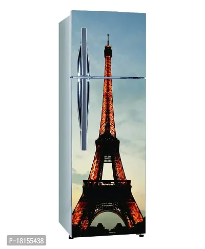 Trendy Abstract Decorative Eiffel Tower Peris Extra Lardge Fridge Sticker For Fridge Decor (Pvc Vinyl Multicolor)-thumb2