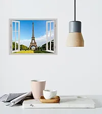 Psychedelic Collection Beautiful Colorful Eiffel Tower Window Illusion Wall Sticker (PVC Vinyl, Multicolour, Wall Covering 92 cm X 61 cm)_PCWI01_PCWIXL86-thumb2