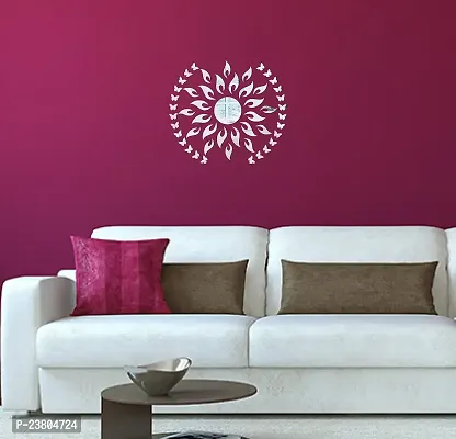 Psychedelic Collection Decorative Sun Mirror Silver Acrylic Sticker Hexagon Mirror, Hexagon Mirror Wall Stickers, Mirror Stickers for Wall Large Size, Sticker Mirror-thumb2