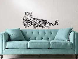 Psychedelic Collection Home D?cor Sitting Leopard Medium PVC Vinyl Decorative PVC Vinyl Wall Sticker (Multicolor, 107 cm X 52 cm)-thumb2