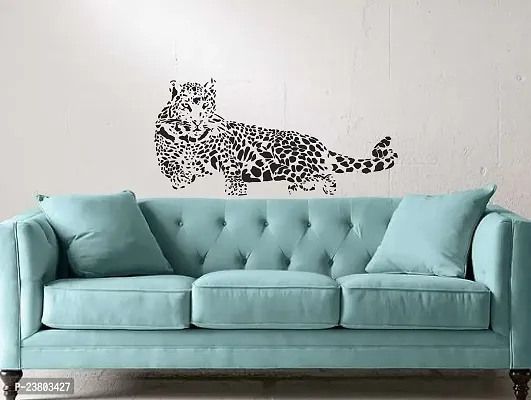 Psychedelic Collection Home D?cor Sitting Leopard Medium PVC Vinyl Decorative PVC Vinyl Wall Sticker (Multicolor, 107 cm X 52 cm)-thumb3