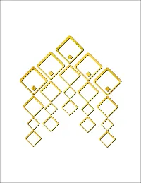 Psychedelic Collection Beautiful Decorative Square Set Golden Acrylic Sticker Hexagon Mirror, Hexagon Mirror Wall Stickers, Mirror Stickers for Wall Large Size, Sticker Mirror-thumb1