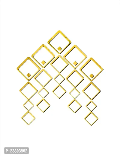 Psychedelic Collection Beautiful Decorative Square Set Golden Acrylic Sticker Hexagon Mirror, Hexagon Mirror Wall Stickers, Mirror Stickers for Wall Large Size, Sticker Mirror-thumb2