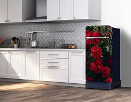 Psychedelic Collection Vinly Beautiful Red Rose Flower Self Adhesive Fridge wrap Decorative Sticker (Multicolor PVC Vinyl 120x60)-thumb4