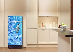 Trendy Abstract Design Coloufull Flower With Butterfly Decorative Fridge Sticker(Multicolor Vinyl 120X60)-thumb3