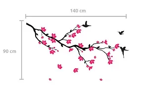 Decals Design 'Humming Birds and Blossoms' Wall Sticker (PVC Vinyl, 50 cm x 70 cm, Multicolour)-thumb2