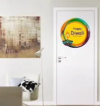 Psychedelic Collection Happy Diwali PVC Vinyl Multicolor Decorative Wall Sticker for Wall Decoration Size : 46 cm X 46 cm _WD247-thumb4