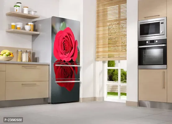 Psychedelic Collection Two red Rose with Blur Background Decorative Extra Large PVC Vinyl Fridge Sticker (Multicolor, 60 cm X 160 cm)-thumb4