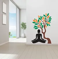 Psychedelic Collection Meditation budhaa Under Tree PVC Vinyl Multicolor Decorative Wall Sticker for Wall Decoration Size : 132 cm X 91 cm-thumb4