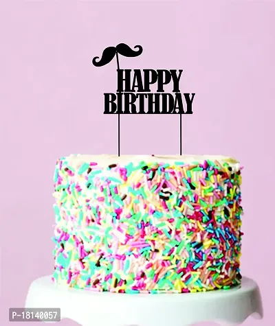 Trendy Happy Birthday Black Acrylic Cake Toppersct-B-37-thumb2