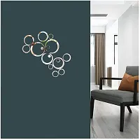 Psychedelic Collection Decorative Silver Acrylic Sticker Hexagon Mirror, Hexagon Mirror Wall Stickers, Mirror Stickers for Wall Large Size, Sticker Mirror-thumb1