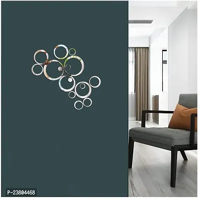 Psychedelic Collection Decorative Silver Acrylic Sticker Hexagon Mirror, Hexagon Mirror Wall Stickers, Mirror Stickers for Wall Large Size, Sticker Mirror-thumb2