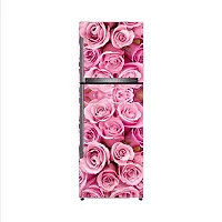 Psychedelic Collection Decorative Pink Flower Vinyl Fridge Cover Wallpaper Poster Adhesive Vinyl Sticker Fridge wrap Decorative Sticker (PVC Vinyl Covering Area 60cm X 160cm)-thumb2