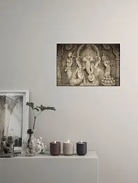 Trendy Lord Ganesha Decorative Multicolor Wall Poster (Pvc Vinyl 18X12)-Psyposter96-thumb1