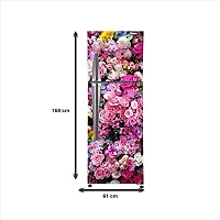 Psychedelic Collection Colorful Roses and beautyfull Pink roseDecorative Extra Large PVC Vinyl Fridge Sticker (Multicolor, 60 cm X 160 cm)-thumb3