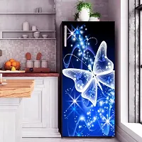 Trendy Abstract Design Butterfly Coloufull Decorative Fridge Sticker (Multicolor Vinyl 120X60)-thumb2