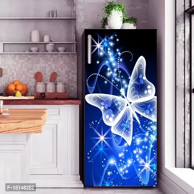 Trendy Abstract Design Butterfly Coloufull Decorative Fridge Sticker (Multicolor Vinyl 120X60)-thumb3