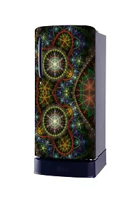 Psychedelic Collection Abstract Design Colorfull Decorative Fridge Sticker Multicolor Vinyl 120x60-SD_PCFS444-thumb1