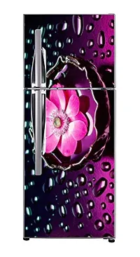 Psychedelic Collection 3D Flower Splash in Under Water  Water dropes Extra ladgeDecorative Extra Large PVC Vinyl Fridge Sticker (Multicolor, 60 cm X 160 cm)-thumb3