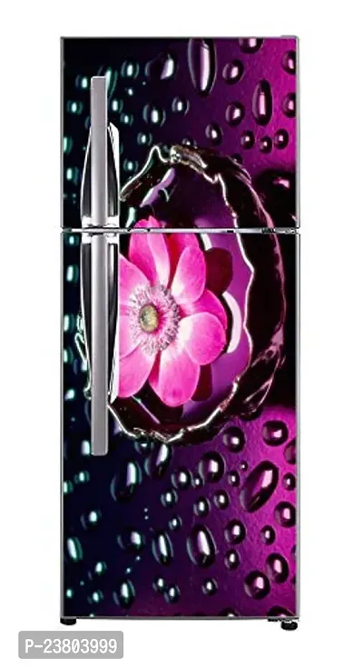 Psychedelic Collection 3D Flower Splash in Under Water  Water dropes Extra ladgeDecorative Extra Large PVC Vinyl Fridge Sticker (Multicolor, 60 cm X 160 cm)-thumb4