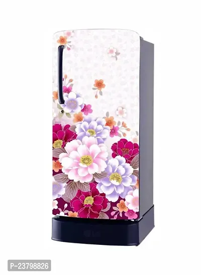 Psychedelic Collection Abstract Design Colourfull Flower Fridge Wrap Decorative Sticker (120 CmX60Cm )-thumb0