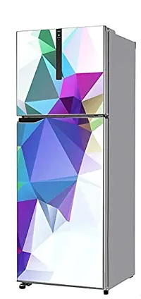 Psychedelic Collection HD Multicolor Diamond Cut Look Decorative Extra Large PVC Vinyl Fridge Sticker (Multicolor, 60 cm X 160 cm)_PCFS153_WP-thumb1