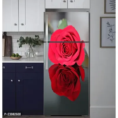Psychedelic Collection Two red Rose with Blur Background Decorative Extra Large PVC Vinyl Fridge Sticker (Multicolor, 60 cm X 160 cm)-thumb3