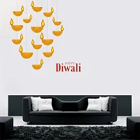 Trendy Diwali Special - Decorative Hanging Diya Happy Diwali Wall Sticker-thumb1