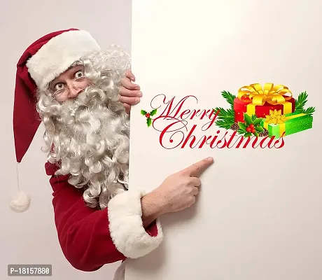 Trendy Merry Christmas Gifts Decorative Pvc Vinyl Wall Sticker (Multicolor, 36 Cm X 90 Cm)Wd406Hk-thumb2