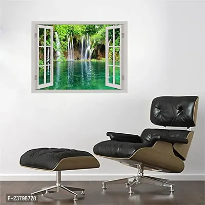 Psychedelic Collection Beautiful Natural Water Fall Window Illution Wall Sticker (PVC Vinyl, Multicolour, Wall Covering 61 cm X 46 cm)_PCWI19-thumb2