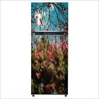 Trendy Pink Flowers And Tree, Naturedecorative Extra Large Pvc Vinyl Fridge Sticker (Multicolor, 60 Cm X 160 Cm)-thumb2