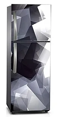 Trendy Hd Beautiful Abstract Black And White Diamond Cut Lookself Vinyl Fridge Wallpaper Self Adhesive Vinyl Sticker Decorative Sticker (Pvc Vinyl Covering Area 60 Cm X 160 Cm)-thumb1