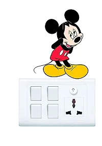 Trendy Decorative Small Switch Penal/Board Decor Wall Sticker Of Mickey Mouse Small Cartoon Desiny King Running Standing Colorful Decal (Pvc Vinyl Multicolor)-thumb3