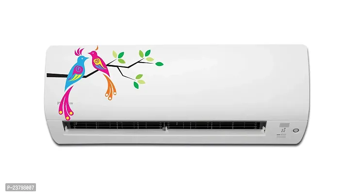 Psychedelic Collection - Loving Birds On A Branch - Air Conditioner Sticker Multicolour Size (32 cm X 49 cm)-thumb0