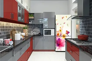 Psychedelic Collection Flower with Butterflies Decorative Extra Large PVC Vinyl Fridge Sticker (Multicolor, 60 cm X 160 cm)_PCFS07_WP-thumb4