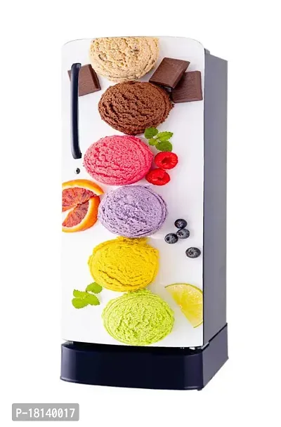 Trendy Chocolate Ice Cream Colorful Decorative Fridge Sticker(Multicolor Vinyl 120X60)