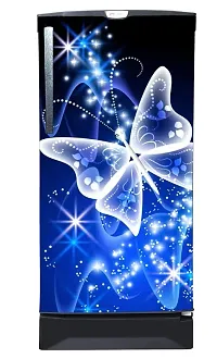 Trendy Abstract Design Butterfly Coloufull Decorative Fridge Sticker (Multicolor Vinyl 120X60)-thumb1