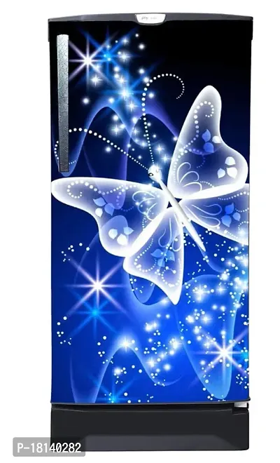 Trendy Abstract Design Butterfly Coloufull Decorative Fridge Sticker (Multicolor Vinyl 120X60)-thumb2