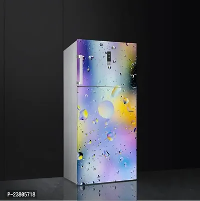 Psychedelic Collection 3D Water Dropes Colorfull Fridge Sticker (Multicolor PVC Vinyl 160x60)-thumb0