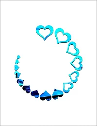 Psychedelic Collection Decorative Hearts Set Blue Acrylic Sticker Hexagon Mirror, Hexagon Mirror Wall Stickers, Mirror Stickers for Wall Large Size, Sticker Mirror-thumb2