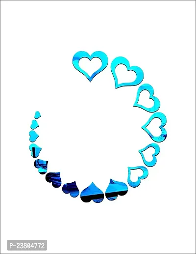 Psychedelic Collection Decorative Hearts Set Blue Acrylic Sticker Hexagon Mirror, Hexagon Mirror Wall Stickers, Mirror Stickers for Wall Large Size, Sticker Mirror-thumb3