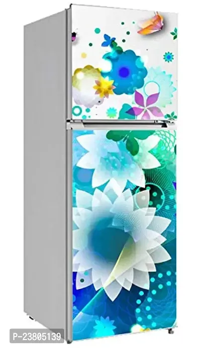 Psychedelic Collection Flower Decorative Extra Large PVC Vinyl Fridge Sticker (Multicolor, 60 cm X 160 cm)_PCFS05_WP