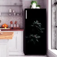 Psychedelic Collection - Vinly Beautiful Flower with Black Background Self Adhesive Vinyl Sticker Fridge wrap Decorative Sticker (PVC Vinyl Covering Area 60 cm X 160 cm )HK-thumb1