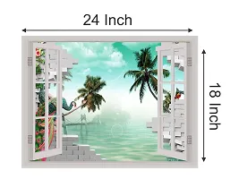 Psychedelic Collection Beautiful Nature Window Illusion Wall Sticker (PVC Vinyl, Multicolour, Wall Covering 61 cm X 46 cm)_PCWI01_PCWI104-thumb3