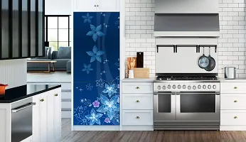 Trendy Abstract Design Decorative Coloufull Fridge Sticker (Multicolor Pvc Vinyl 160X60)-thumb1