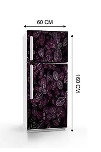 Psychedelic Collection Purple Leaf with Bold Black ColorDecorative Extra Large PVC Vinyl Fridge Sticker (Multicolor, 60 cm X 160 cm)_PCFS206_WP-thumb4