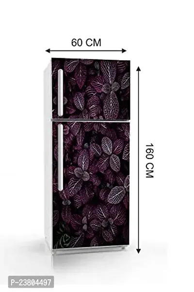 Psychedelic Collection Purple Leaf with Bold Black ColorDecorative Extra Large PVC Vinyl Fridge Sticker (Multicolor, 60 cm X 160 cm)_PCFS206_WP-thumb5