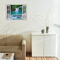 Psychedelic Collection Beautiful Natural Water Fall Window Illution Wall Sticker (PVC Vinyl, Multicolour, Wall Covering 92 cm X 61 cm)_PCWI38-thumb2