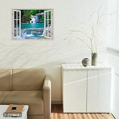 Psychedelic Collection Beautiful Natural Water Fall Window Illution Wall Sticker (PVC Vinyl, Multicolour, Wall Covering 92 cm X 61 cm)_PCWI38-thumb3