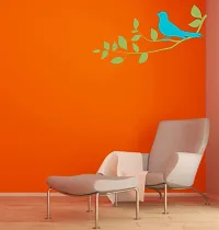 Psychedelic Collection - Multicolor Birds On Branch Wall Sticker for Room, Office, Cafe-thumb1